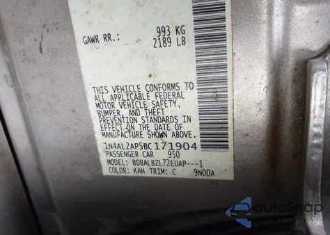 2011 Nissan Altima 2.5 S z USA, uszkodzony, nr VIN 1N4AL2AP5BC171904